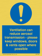 MP7566: Ventilation can reduce aerosol transmission - please keep windows, doors & vents open where possible