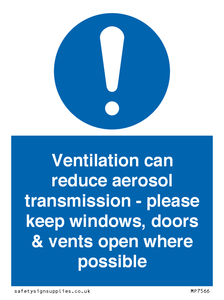 MP7566: Ventilation can reduce aerosol transmission - please keep windows, doors & vents open where possible