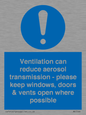 MP7566: Ventilation can reduce aerosol transmission - please keep windows, doors & vents open where possible