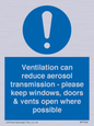 MP7566: Ventilation can reduce aerosol transmission - please keep windows, doors & vents open where possible