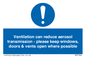 MP7566: Ventilation can reduce aerosol transmission - please keep windows, doors & vents open where possible