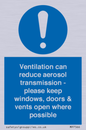 MP7566: Ventilation can reduce aerosol transmission - please keep windows, doors & vents open where possible