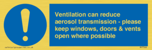 MP7566: Ventilation can reduce aerosol transmission - please keep windows, doors & vents open where possible
