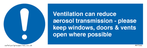 MP7566: Ventilation can reduce aerosol transmission - please keep windows, doors & vents open where possible