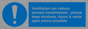 MP7566: Ventilation can reduce aerosol transmission - please keep windows, doors & vents open where possible