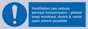 MP7566: Ventilation can reduce aerosol transmission - please keep windows, doors & vents open where possible