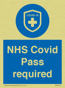 MP7567: NHS Covid Pass required