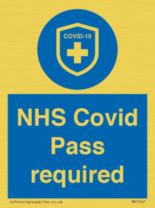 MP7567: NHS Covid Pass required