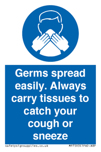 MP7593: Germs spread easily. Always carry tissues to catch your cough or sneeze