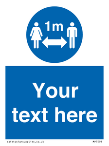 MP7598: Custom mandatory keep 1m distance