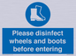 MP7737: Please disinfect wheels and boots before entering