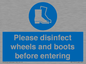 MP7737: Please disinfect wheels and boots before entering