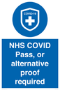MP7765: NHS COVID Pass, or alternative proof required