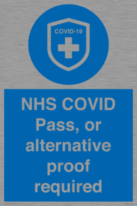 MP7765: NHS COVID Pass, or alternative proof required