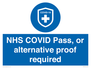 MP7765: NHS COVID Pass, or alternative proof required