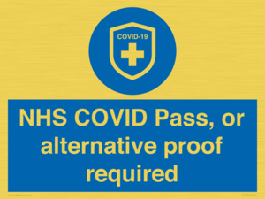 MP7765: NHS COVID Pass, or alternative proof required