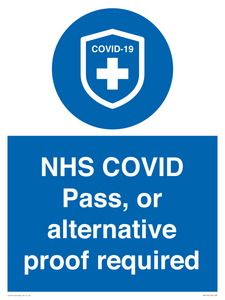 MP7765: NHS COVID Pass, or alternative proof required