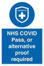 MP7765: NHS COVID Pass, or alternative proof required