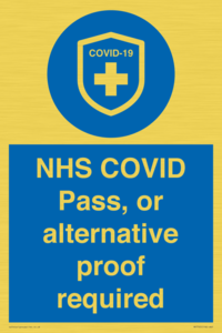 MP7765: NHS COVID Pass, or alternative proof required