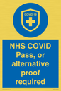 MP7765: NHS COVID Pass, or alternative proof required