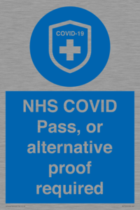 MP7765: NHS COVID Pass, or alternative proof required