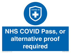 MP7765: NHS COVID Pass, or alternative proof required