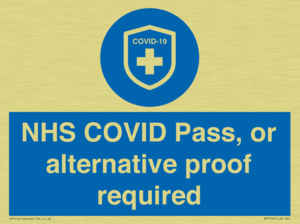 MP7765: NHS COVID Pass, or alternative proof required