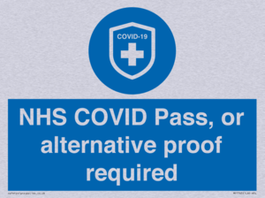 MP7765: NHS COVID Pass, or alternative proof required