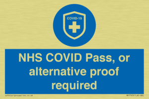 MP7765: NHS COVID Pass, or alternative proof required