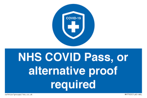 MP7765: NHS COVID Pass, or alternative proof required