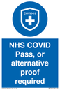 MP7765: NHS COVID Pass, or alternative proof required