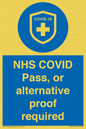 MP7765: NHS COVID Pass, or alternative proof required
