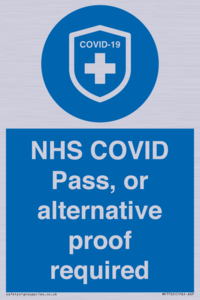 MP7765: NHS COVID Pass, or alternative proof required