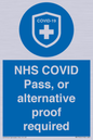 MP7765: NHS COVID Pass, or alternative proof required
