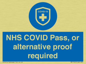 MP7765: NHS COVID Pass, or alternative proof required