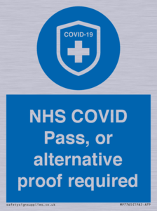 MP7765: NHS COVID Pass, or alternative proof required