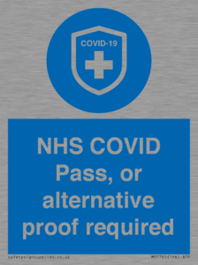 MP7765: NHS COVID Pass, or alternative proof required