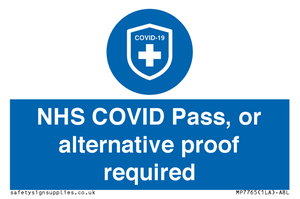 MP7765: NHS COVID Pass, or alternative proof required