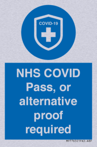 MP7765: NHS COVID Pass, or alternative proof required
