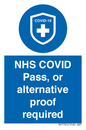 MP7765: NHS COVID Pass, or alternative proof required