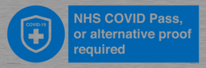 MP7765: NHS COVID Pass, or alternative proof required