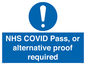MP7766: NHS COVID Pass, or alternative proof required