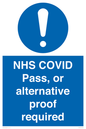 MP7766: NHS COVID Pass, or alternative proof required