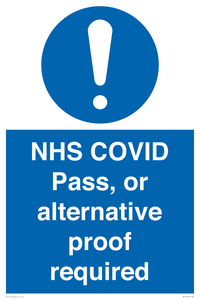 MP7766: NHS COVID Pass, or alternative proof required