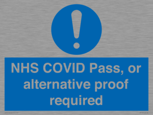 MP7766: NHS COVID Pass, or alternative proof required