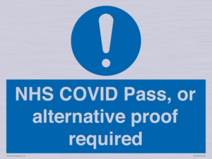 MP7766: NHS COVID Pass, or alternative proof required