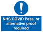 MP7766: NHS COVID Pass, or alternative proof required