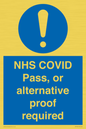 MP7766: NHS COVID Pass, or alternative proof required