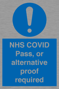 MP7766: NHS COVID Pass, or alternative proof required