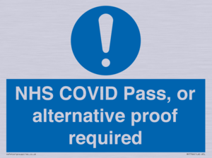 MP7766: NHS COVID Pass, or alternative proof required